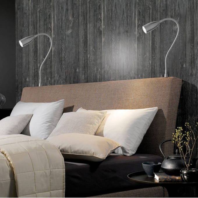 Fischer & Honsel - Wandlamp Sten - 1x LED 5.0W - 420 lumen - 3000K - Flexibele arm - Zilver/Nikkel