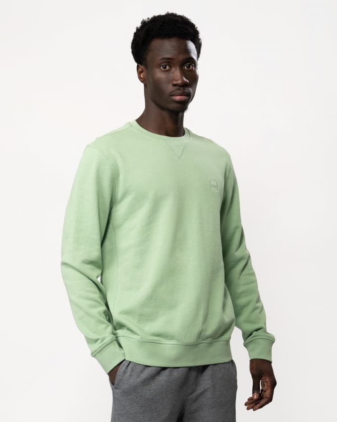 BOSS Orange Westart Heren Crewneck Sweatshirt Met Logopatch