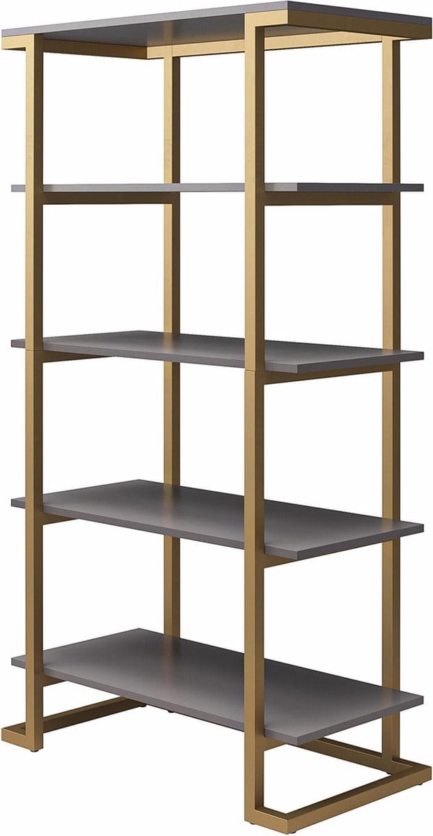 Camila-Boekenkast - 5 Planken - Grafietgrijs