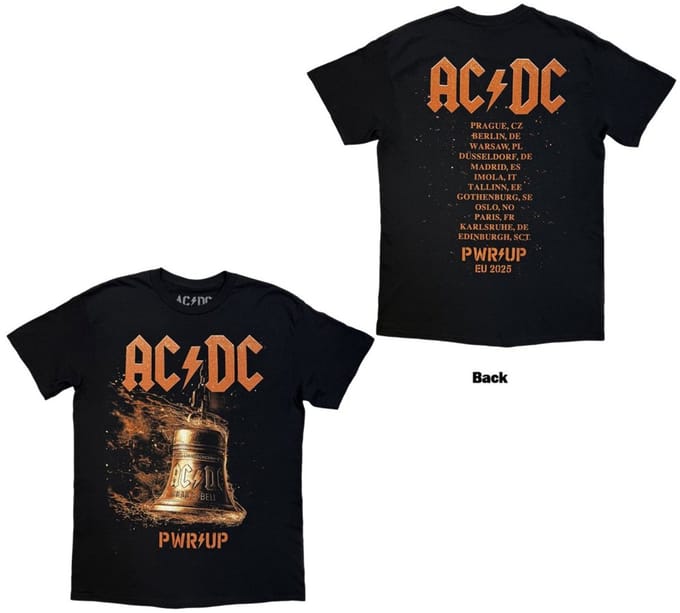 AC/DC - Bell Lightning EU Tour '25 Heren Tshirt - M - Zwart