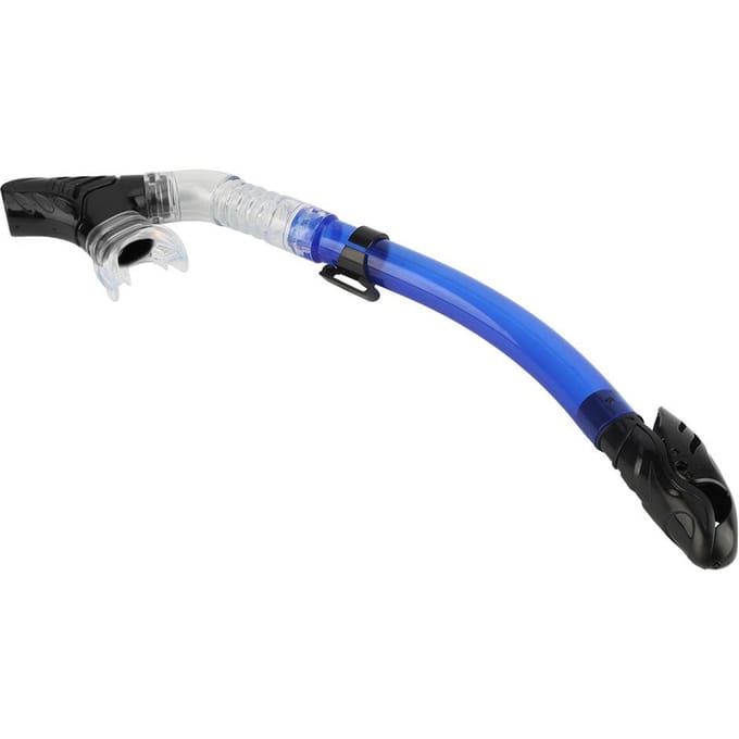 Full Dry Breathing Tube with Comfortable Silicone Mouthpiece and Single Valve (dark blue) blue