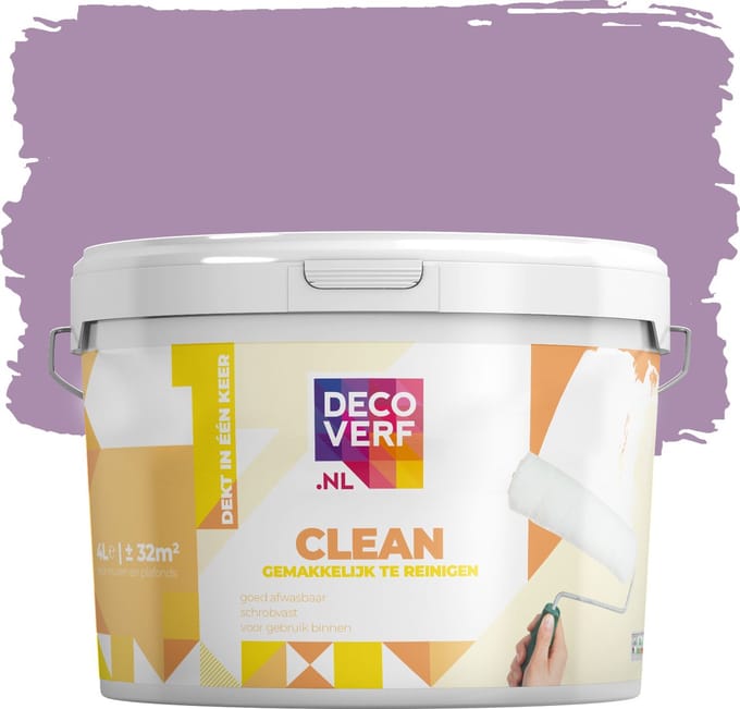 Decoverf clean muurverf purper, 4L