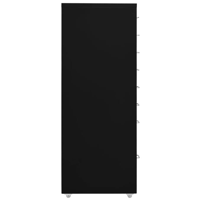 vidaXL - Ladeblok - verrijdbaar - 28x41x109 - cm - metaal - zwart
