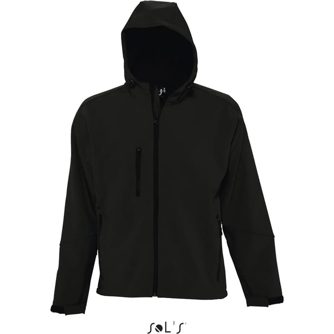 SOL'S Men´s Hooded Softshell Jacket Replay L848 - Black - M