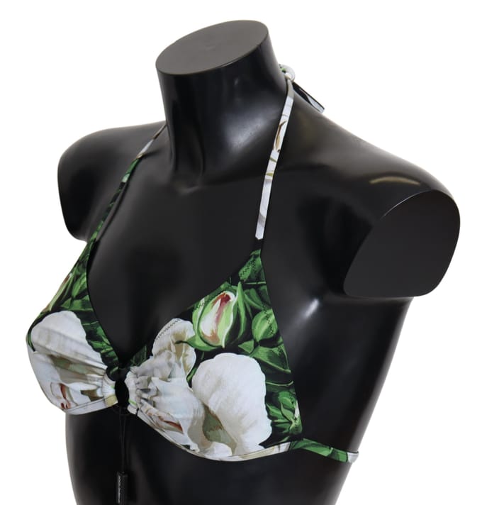 Dolce & Gabbana Vrouwen Multicolor Bloemenprint Halter Zwemkleding Bikini Top