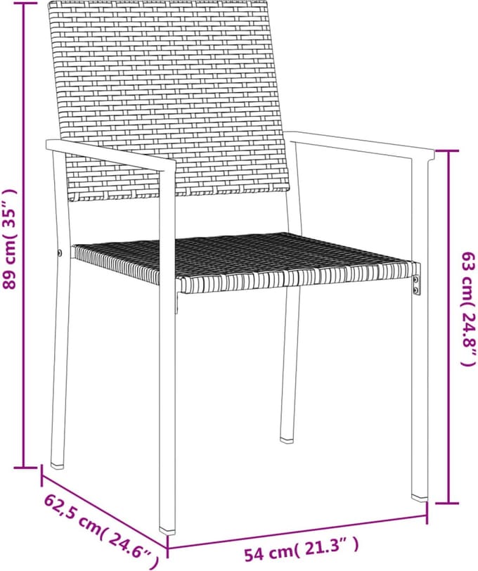 vidaXL - 7-delige - Tuinset - poly - rattan - en - staal