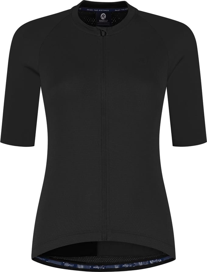 Rogelli Essential II Dames Korte Mouw Fietsshirt - Lange Rits - Zwart