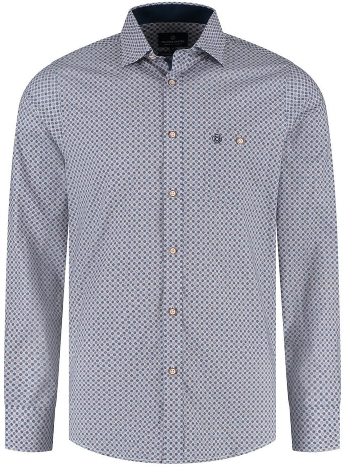 Fellows United Shirt lange mouw mini print s Rust (52.6557 - 152)