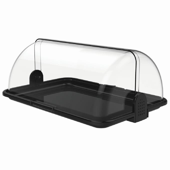 Biesse L178-03 Polybox – Buffetvitrine – Vitrine – Multifunctionele Kaas- en Brooddoos – 47 x 32 x 20cm - Kunststof – Zwarte bodem