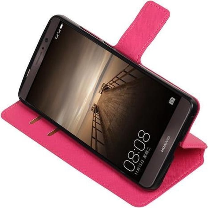 Roze Huawei Mate 9 TPU wallet case booktype hoesje HM Book