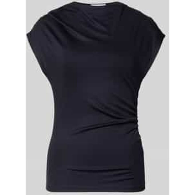 Vrouwelijke Sophisticated Drapé Col Fluid T-shirt COMMA