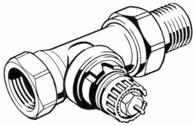 Danfoss thermostatische radiatorafsluiter recht 3/8 Kvs = 0,57 m3/h - RA-UN10