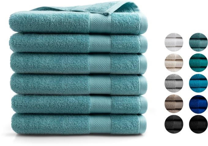 DoubleDry XL Handdoeken 70 x 140 - set van 6 - Hotel kwaliteit 500 g/m2 - 6x Denimblauw