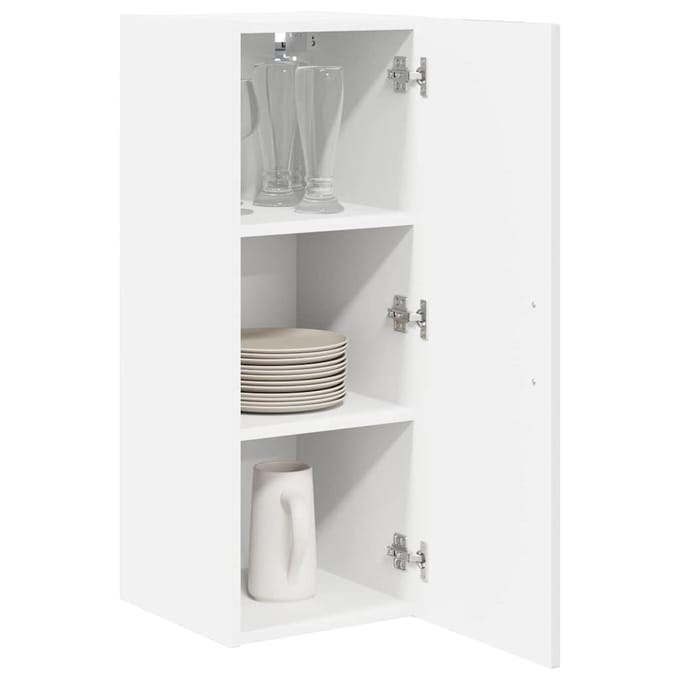 vidaXL Wandkast LUCCA 2 pcs Hoogglans Wit 30 x 31 x 80 cm Bewerkt hout