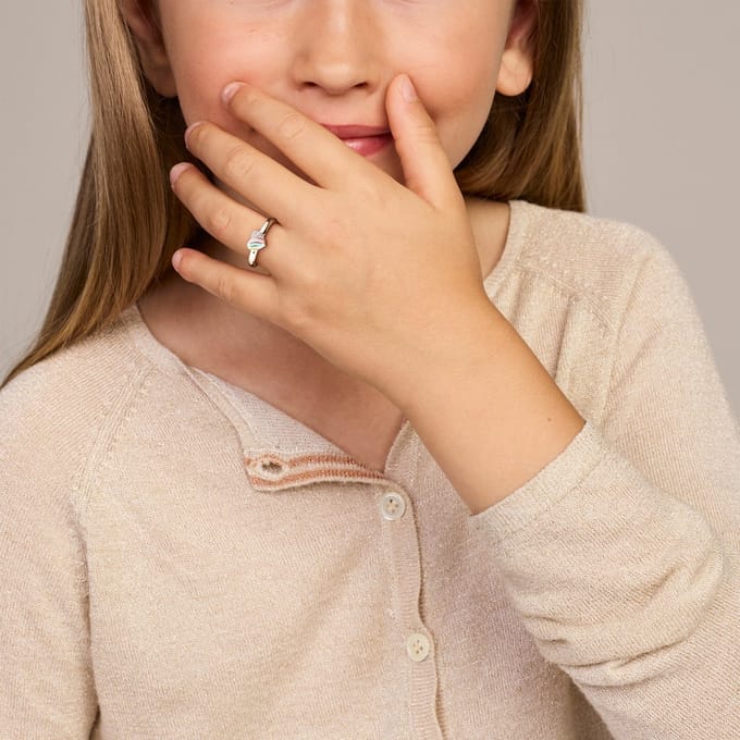 Gerhodineerd Zilver Ring Hart Met Zirkonia 1337758