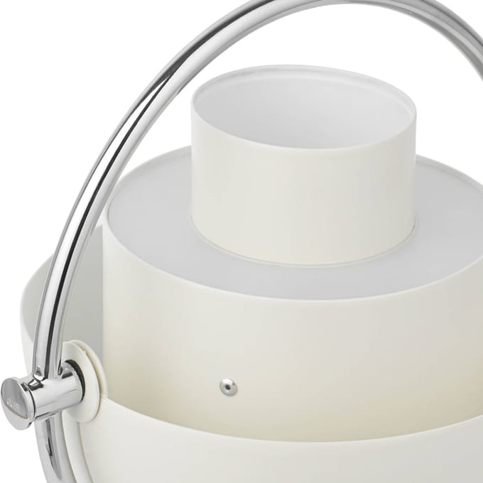 Gubi Accu-tafellamp Multi-Lite, hoogte 30 cm, chroom/wit