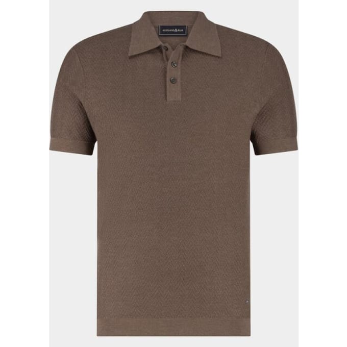 Polo Scotland Blue bruin kaene knitted 3 knoopjes