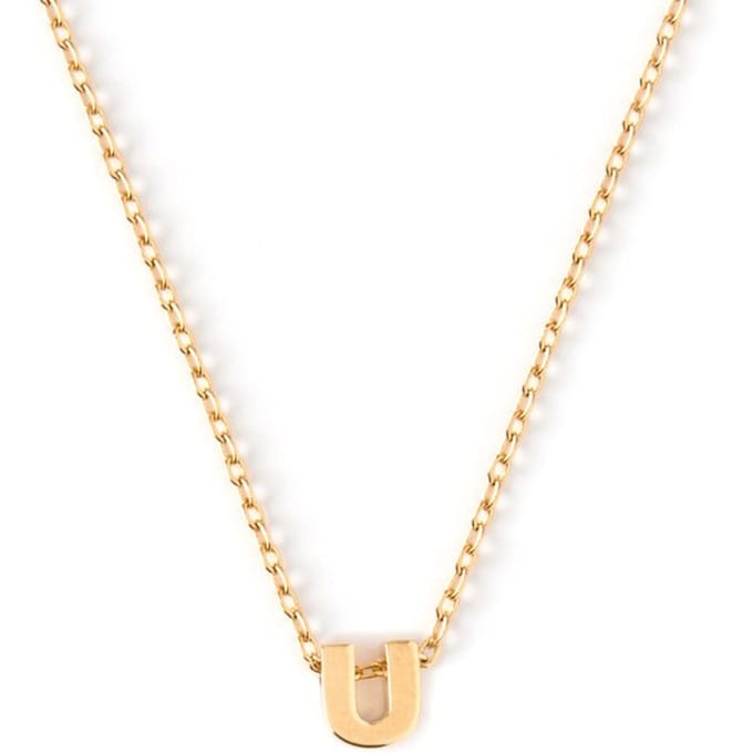 Orelia letter ketting U goudkleurig - 46 cm
