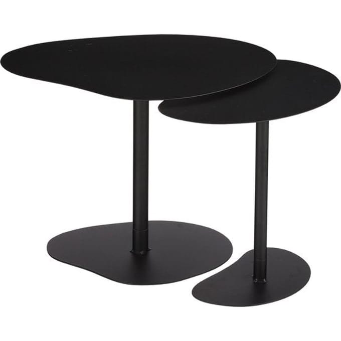 Mica Decorations Bijzettafel - Set van 2 - L55 x B41 x H40 cm - Metaal - Zwart