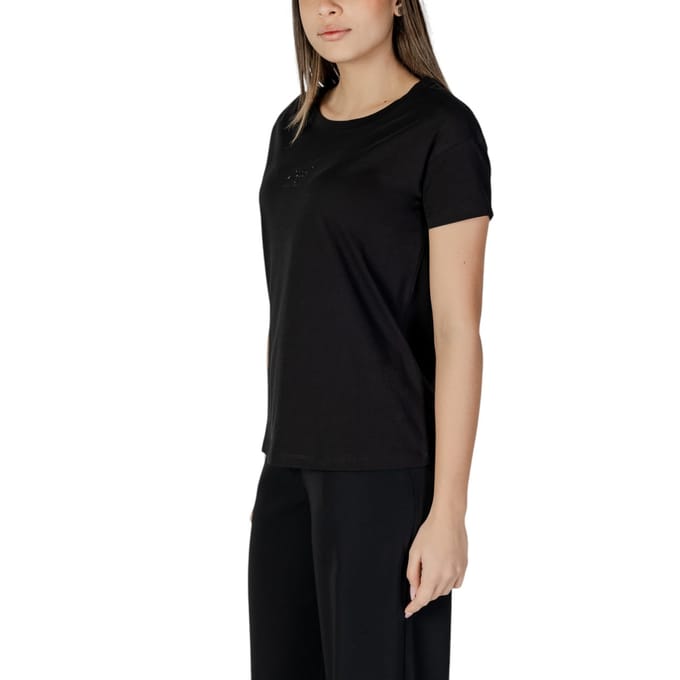 Casual Short Sleeve Crew Neck TShirt Wo - Black Shirts