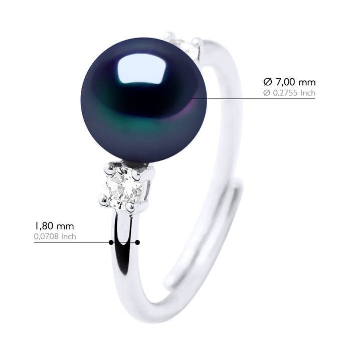 Ring Sieraden - Echte Cultiveerde Zoetwaterparel Rond 7-8 mm