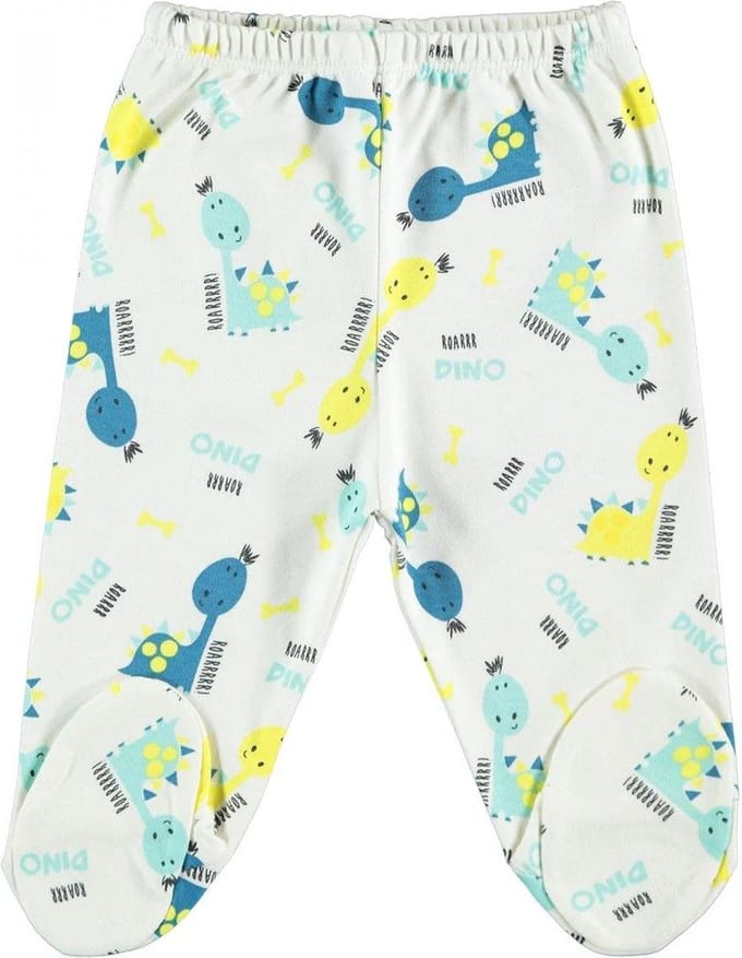 Baby broek jongens - Dino - Broek met voetjes