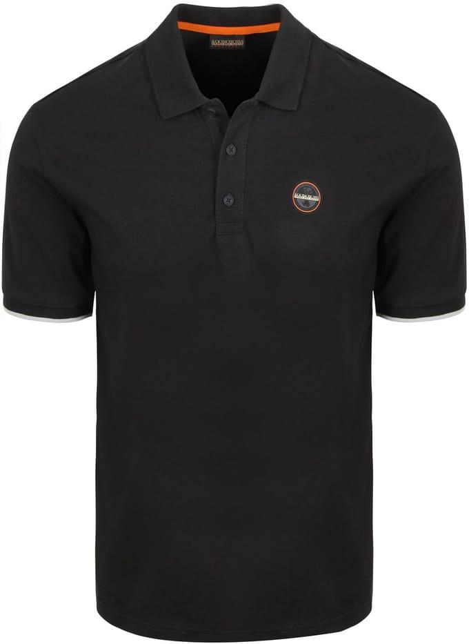 Napapijri E-Badge Polo Zwart - Maat L - Heren