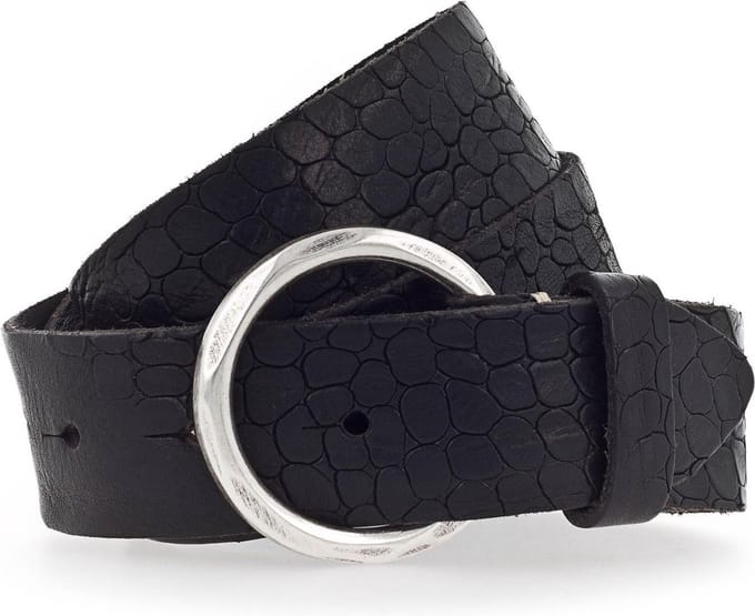 b.belt Riem Sue Ledergürtel W75 Black Zwart