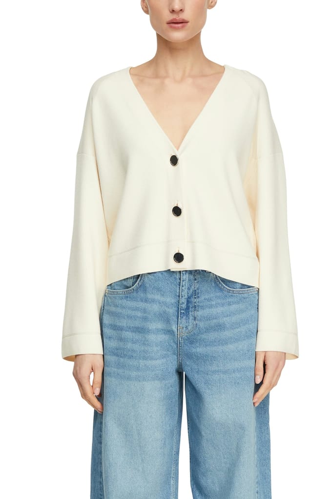 Comma  Cardigan Offwhite Maat: 38 | Korte Jassen Outlet | Dames | Wit