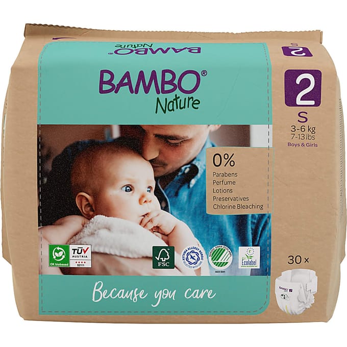 Bambo Nature Luiers Maat 2 S (3-6 kg) - 30 stuks