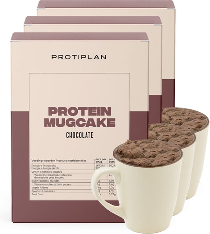Protiplan - Mug Cake Chocolade - 3 stuks - 3 x 7 x 30 g - Low carb snack