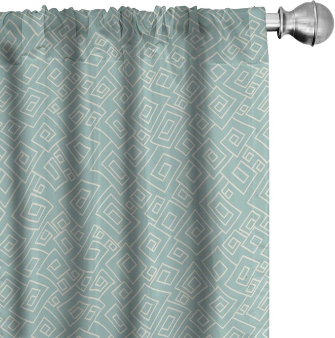 ABAKUHAUS 2-Pak Gordijnset – Microfiber, Halve verduistering, lichtblauw