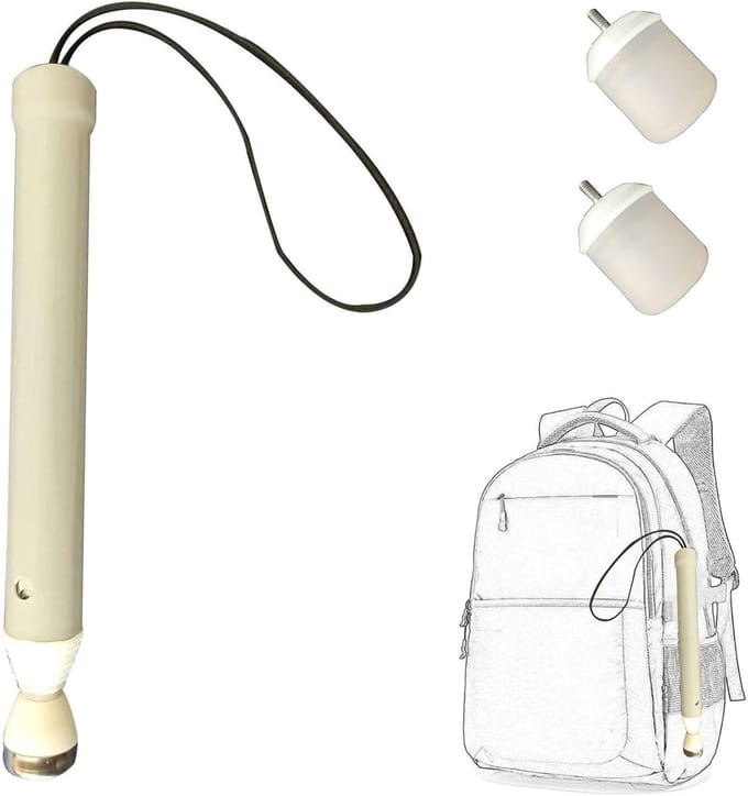 Blindenstok Telescopisch - Hulpmiddel - Veilig Lopen - Titaniumlegering - 125 cm - Zilver