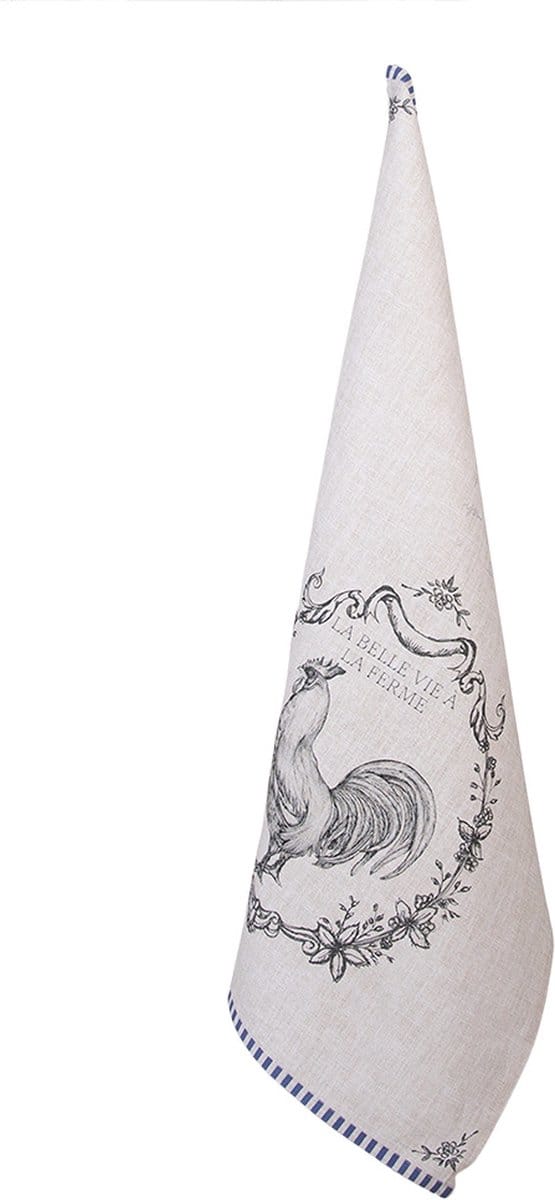 Clayre & Eef Theedoek 50x70 cm Beige Katoen Haan