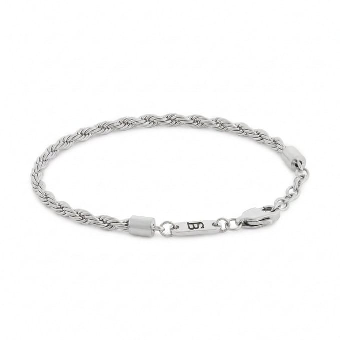 STEEL & BARNETT - Schakelarmband Heren - Helix - Grijs - Maat S