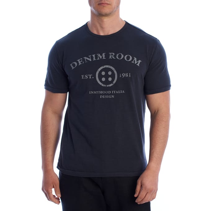 Heren Geprinte Katoenen Korte Mouw T-Shirt HS24MTS19