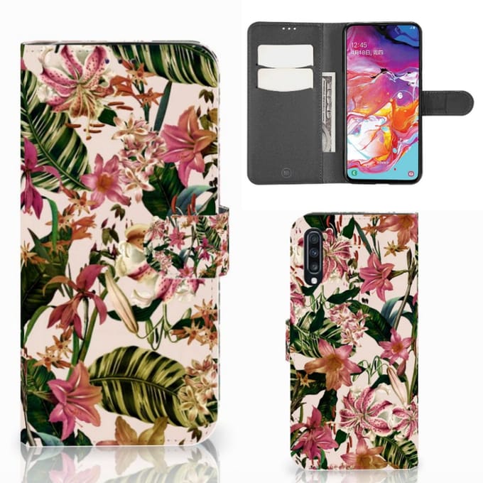 Samsung Galaxy A70 Hoesje Flowers