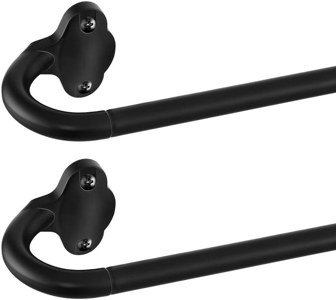 Verstelbare Verduisterende Gordijnroedenset 2-Pack, Zwart