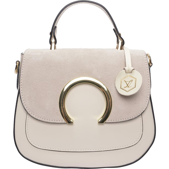 Luisa Vannini Beige Rundleer Tas