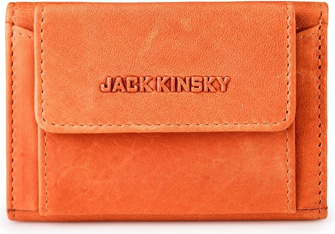 Jack Kinsky Aruba Portemonnee RFID-bescherming Leer 9.5 cm - Jongens - Horizontaal - orange