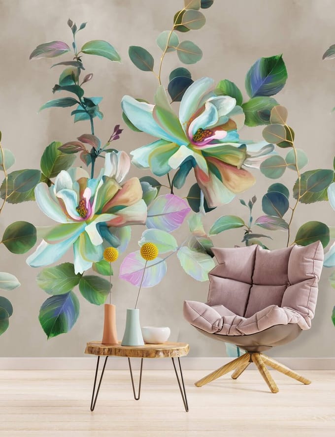 INGK - Gouache Floral Neutral - Behang
