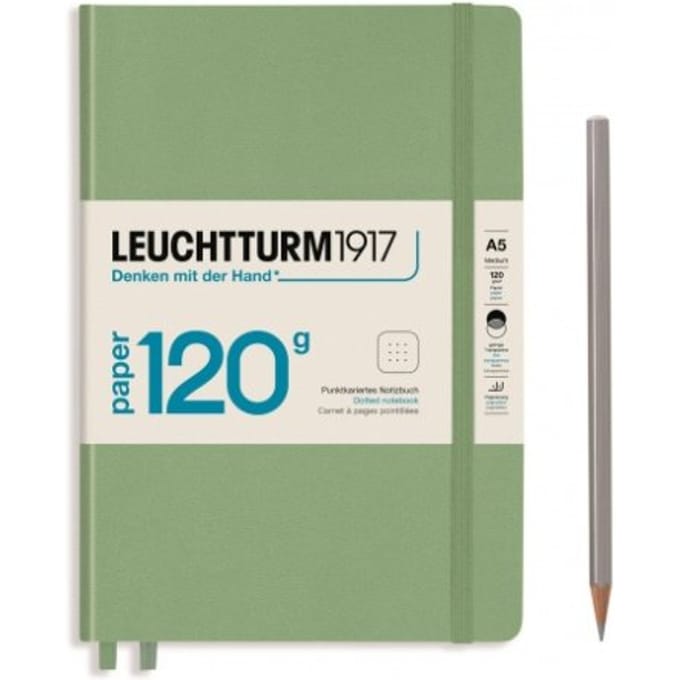 Leuchtturm1917 notitieboek - 120 grams - medium A5 notitieboek – dotted - sage