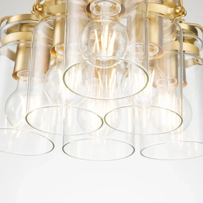 Kichler LED Hanglamp Brinley | 6X E27 Max 60W | Dimbaar | Brushed Brass