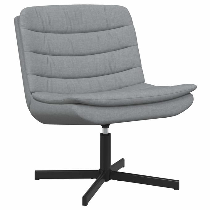 vidaXL - Draaistoel - Lichtgrijs - 63 - x - 75 - x - 76 - cm - Stof