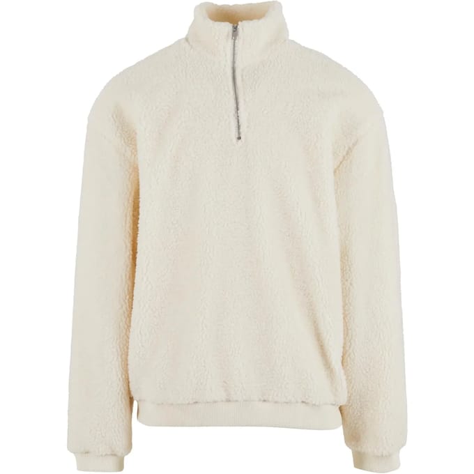 Urban Classics - Oversized Teddy Troyer Sweater/trui - S - Creme