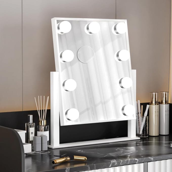 Make-up Spiegel - Spiegel met Verlichting Dimbaar - Hollywood - 41 x 30 cm