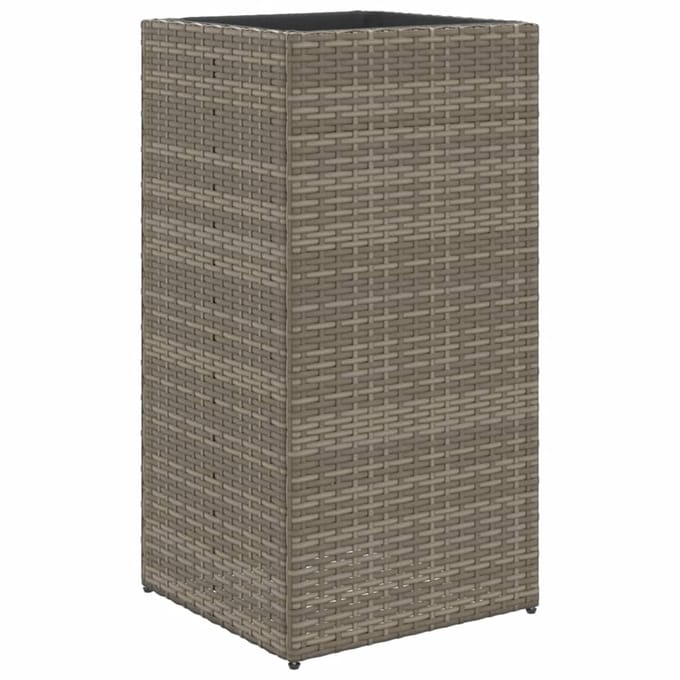vidaXL - Plantenbak - 40x40x80 - cm - poly - rattan - grijs