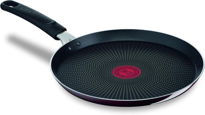 Pannenkoekenpan - Crepe pan - Lekkere pannenkoeken bakken - Titanium Pro coating - 25 cm - Rood