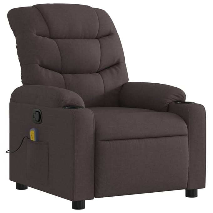 vidaXL - Massagestoel - verstelbaar - stof - donkerbruin
