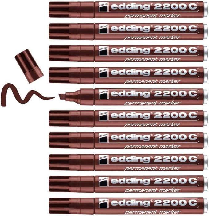 Permanent Marker Bruin, Verpakking van 10 Stuks, Duurzaam en Veelzijdig